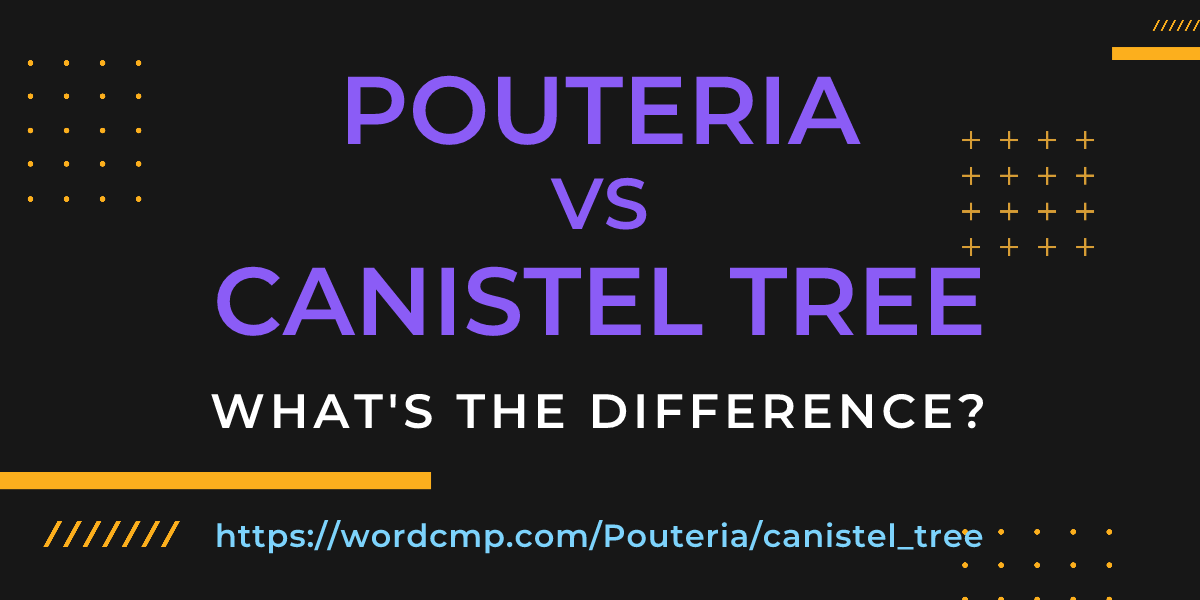 Difference between Pouteria and canistel tree