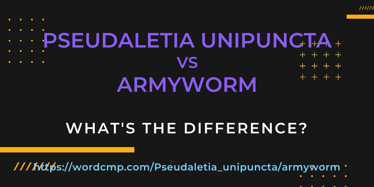 Difference between Pseudaletia unipuncta and armyworm