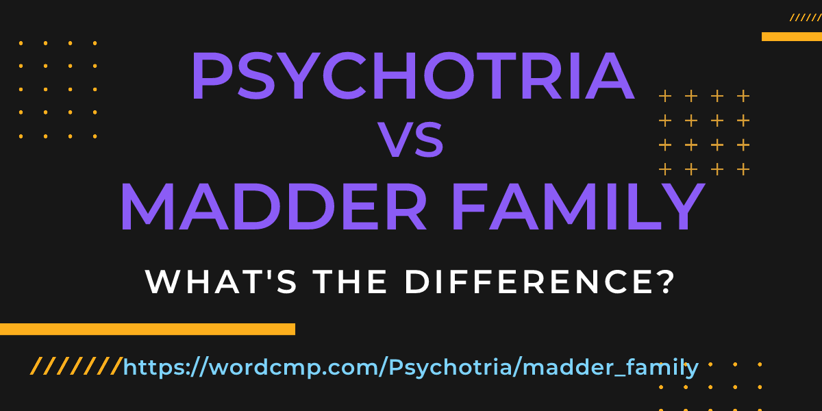 Difference between Psychotria and madder family