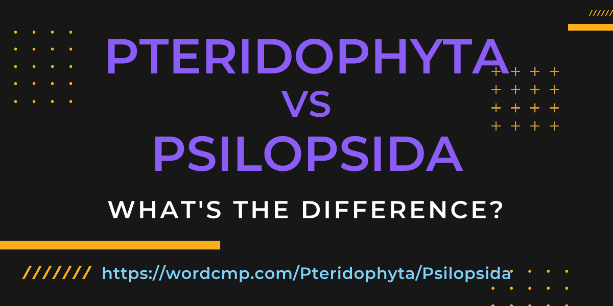 Difference between Pteridophyta and Psilopsida