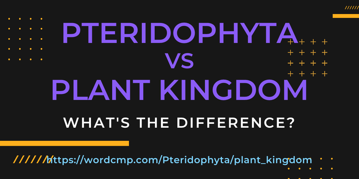 Difference between Pteridophyta and plant kingdom