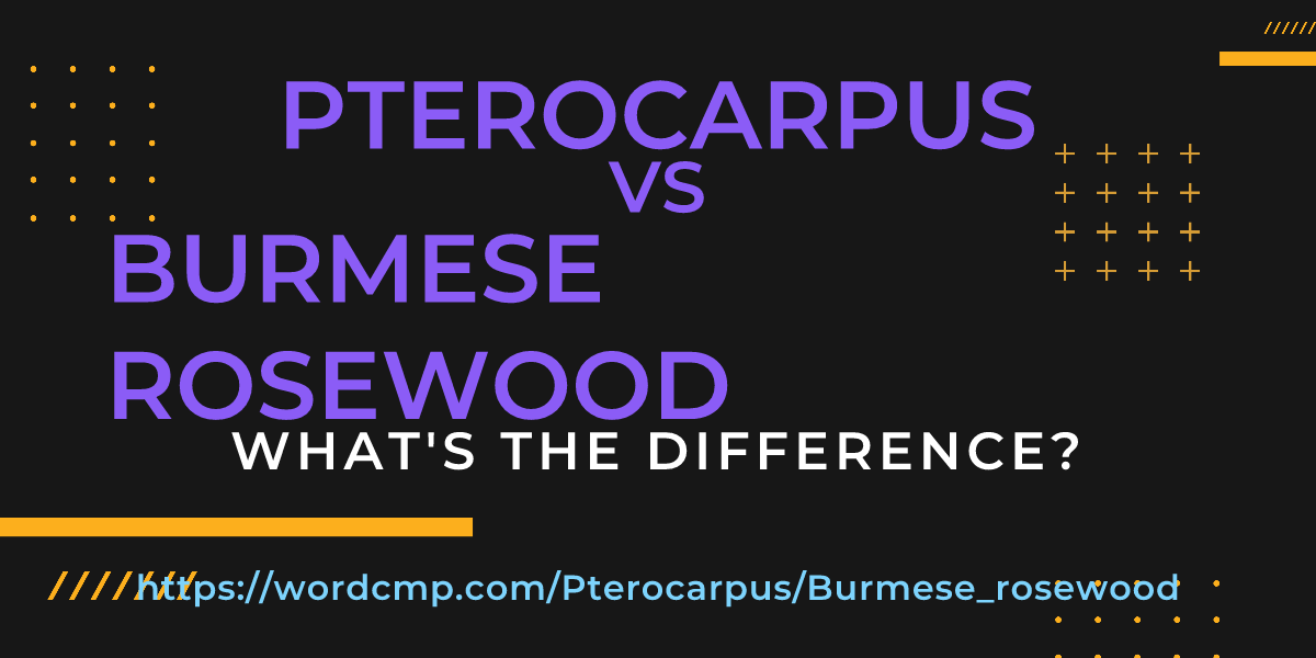 Difference between Pterocarpus and Burmese rosewood