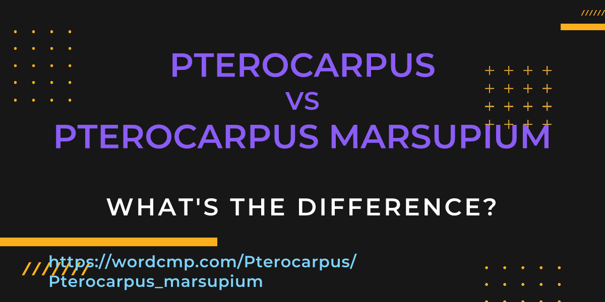 Difference between Pterocarpus and Pterocarpus marsupium
