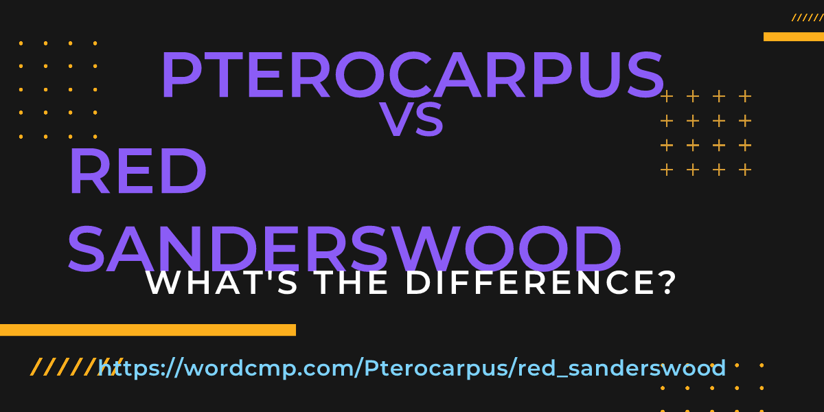 Difference between Pterocarpus and red sanderswood