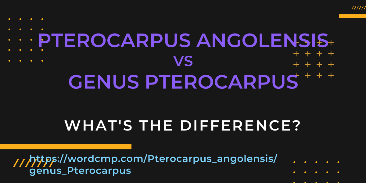 Difference between Pterocarpus angolensis and genus Pterocarpus