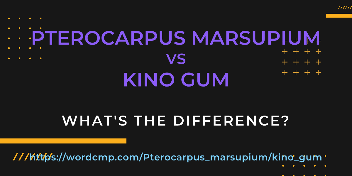 Difference between Pterocarpus marsupium and kino gum