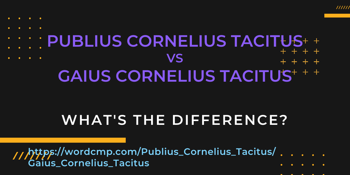 Difference between Publius Cornelius Tacitus and Gaius Cornelius Tacitus