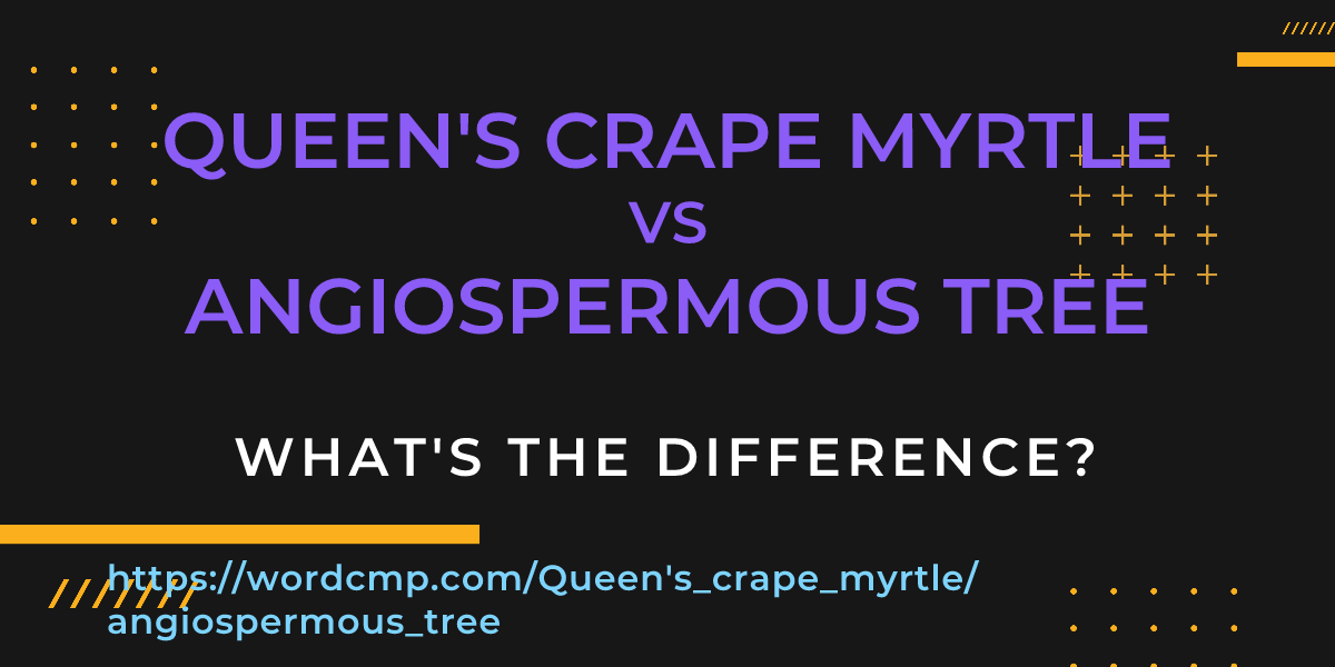 Difference between Queen's crape myrtle and angiospermous tree