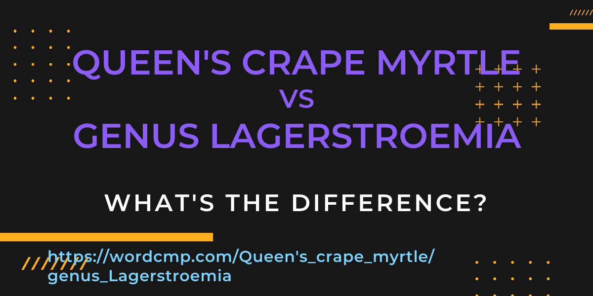 Difference between Queen's crape myrtle and genus Lagerstroemia