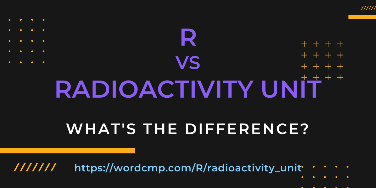 Difference between R and radioactivity unit