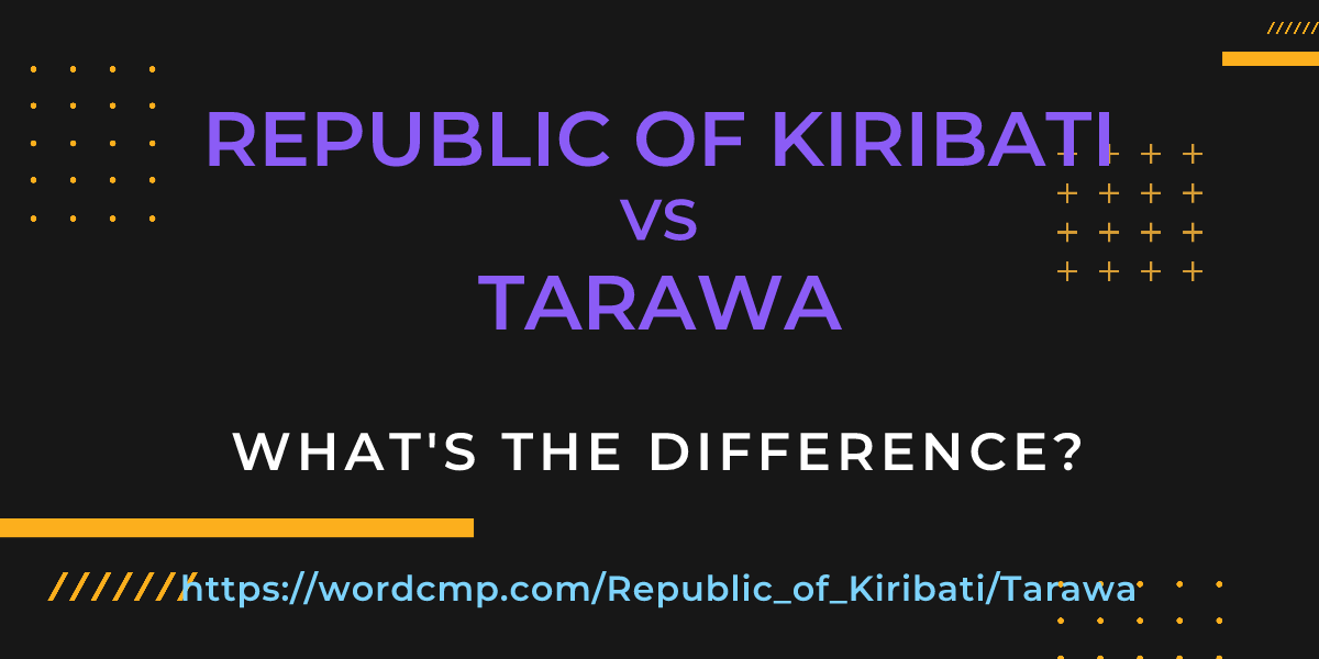 Difference between Republic of Kiribati and Tarawa
