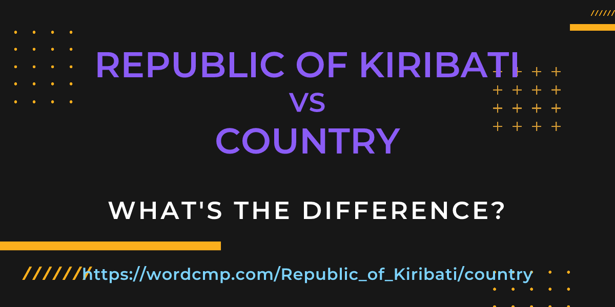Difference between Republic of Kiribati and country