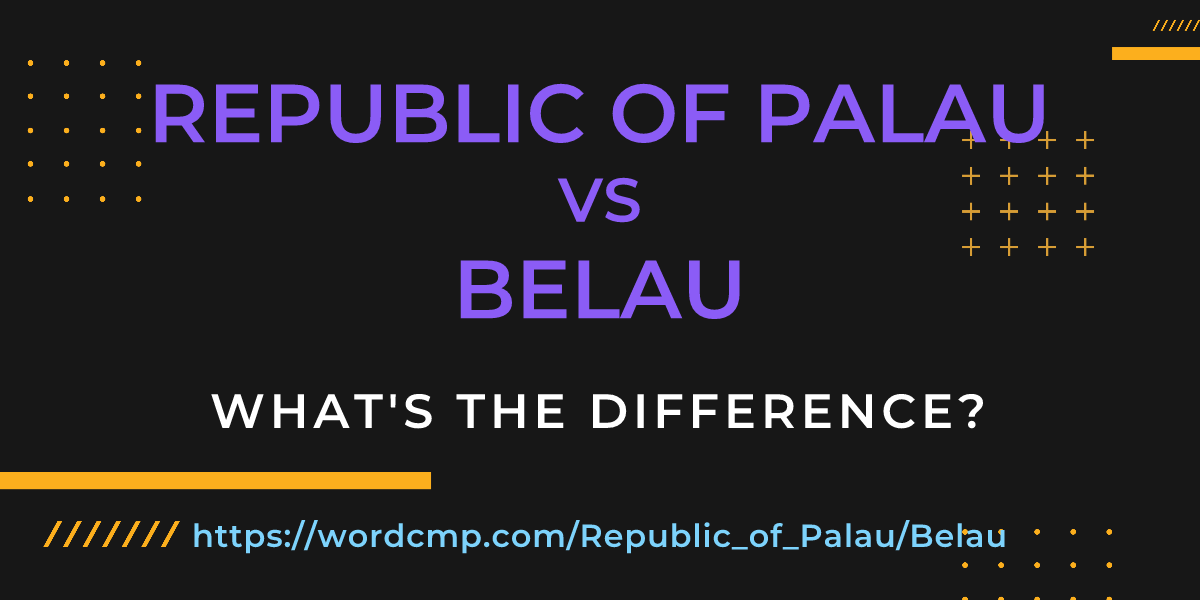Difference between Republic of Palau and Belau