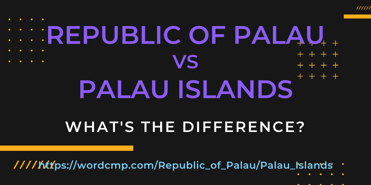 Difference between Republic of Palau and Palau Islands