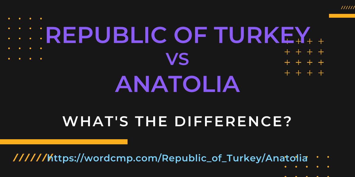 Difference between Republic of Turkey and Anatolia