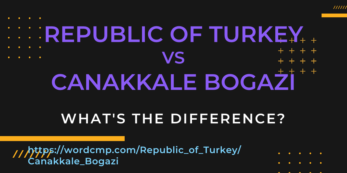 Difference between Republic of Turkey and Canakkale Bogazi
