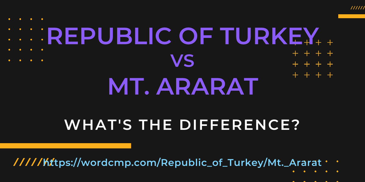 Difference between Republic of Turkey and Mt. Ararat