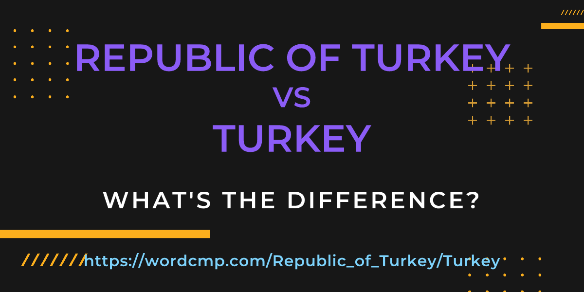 Difference between Republic of Turkey and Turkey