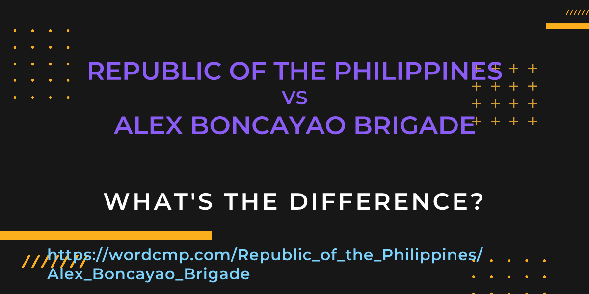 Difference between Republic of the Philippines and Alex Boncayao Brigade