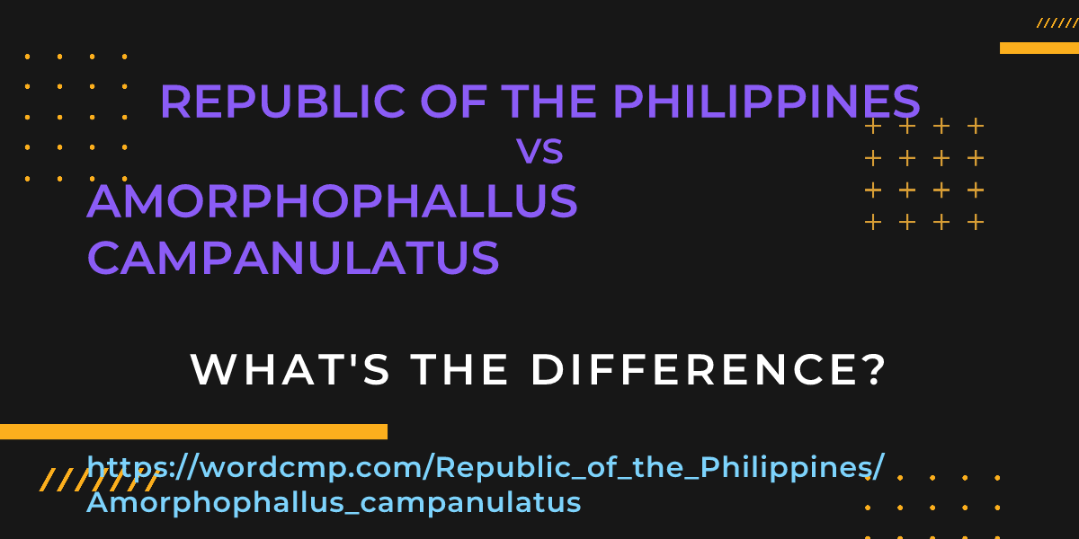 Difference between Republic of the Philippines and Amorphophallus campanulatus