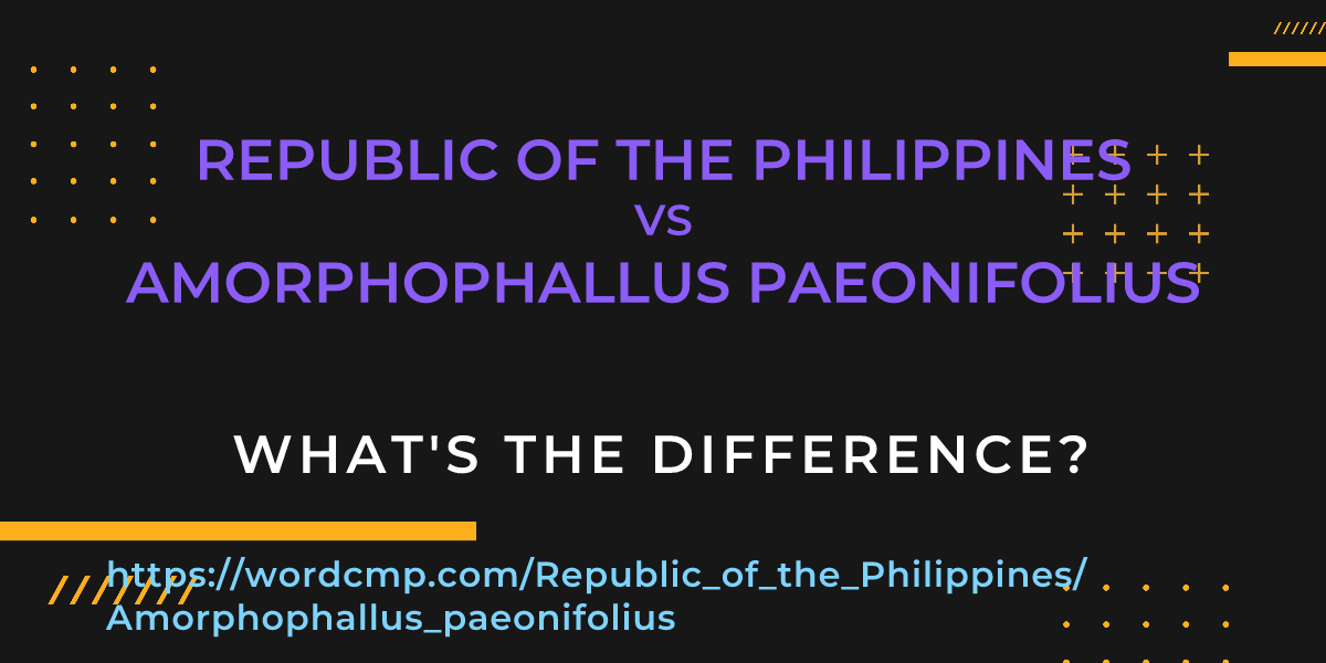 Difference between Republic of the Philippines and Amorphophallus paeonifolius