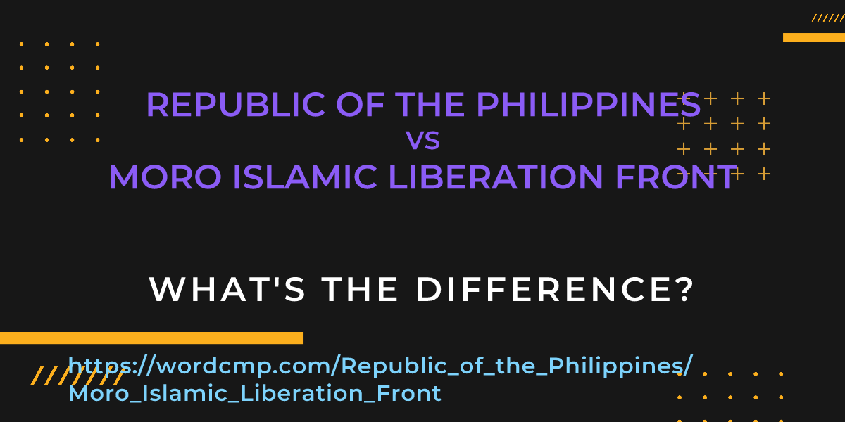 Difference between Republic of the Philippines and Moro Islamic Liberation Front