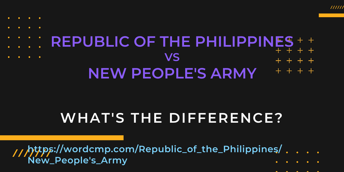 Difference between Republic of the Philippines and New People's Army