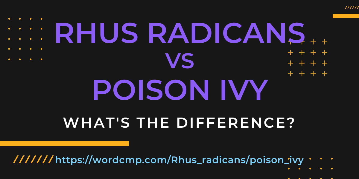 Difference between Rhus radicans and poison ivy