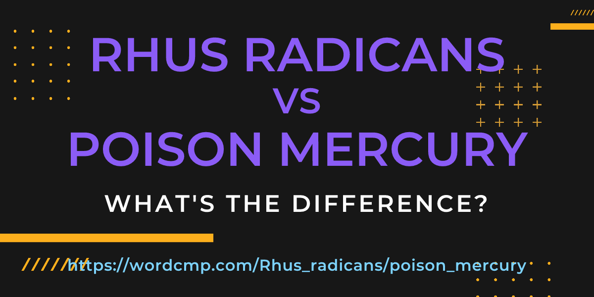Difference between Rhus radicans and poison mercury