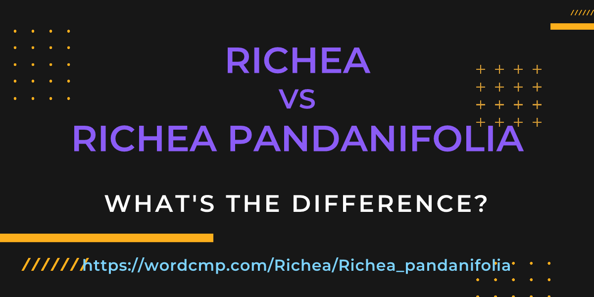 Difference between Richea and Richea pandanifolia