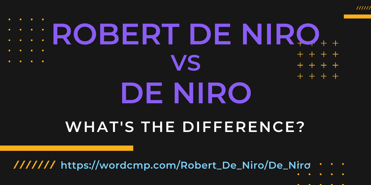 Difference between Robert De Niro and De Niro