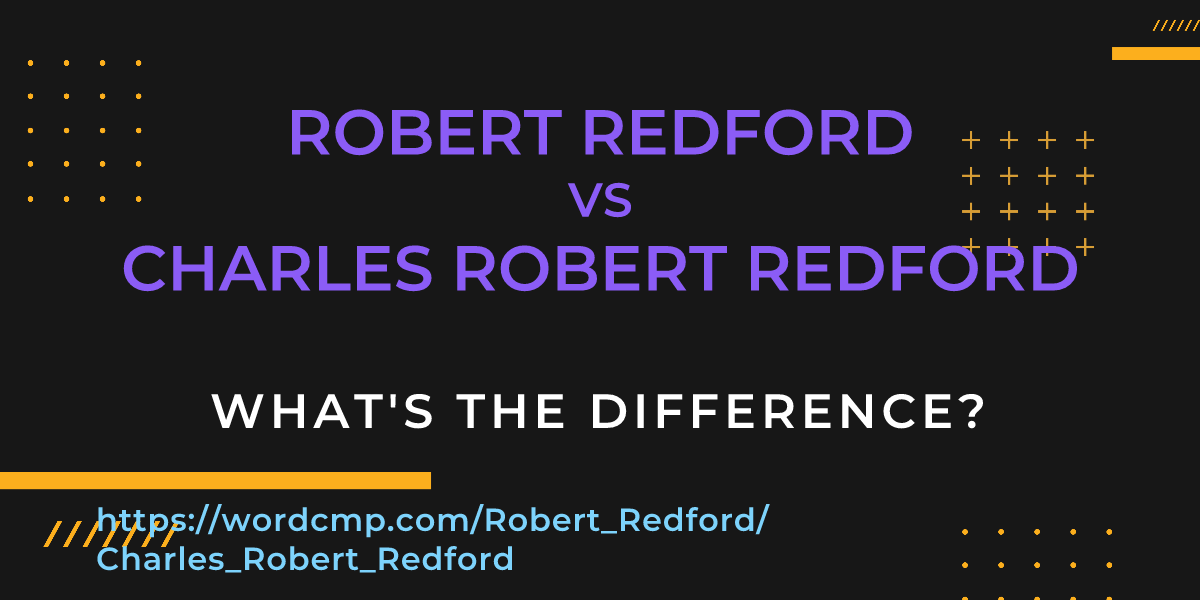 Difference between Robert Redford and Charles Robert Redford