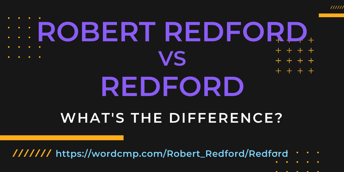 Difference between Robert Redford and Redford