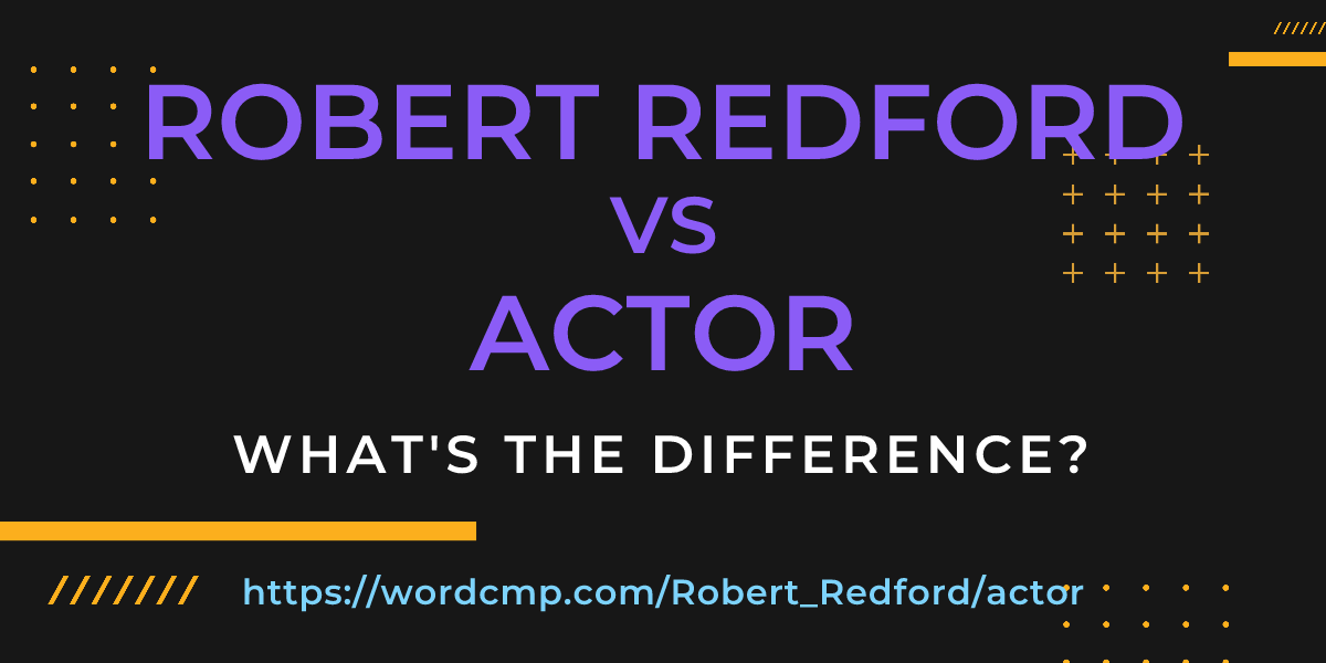 Difference between Robert Redford and actor