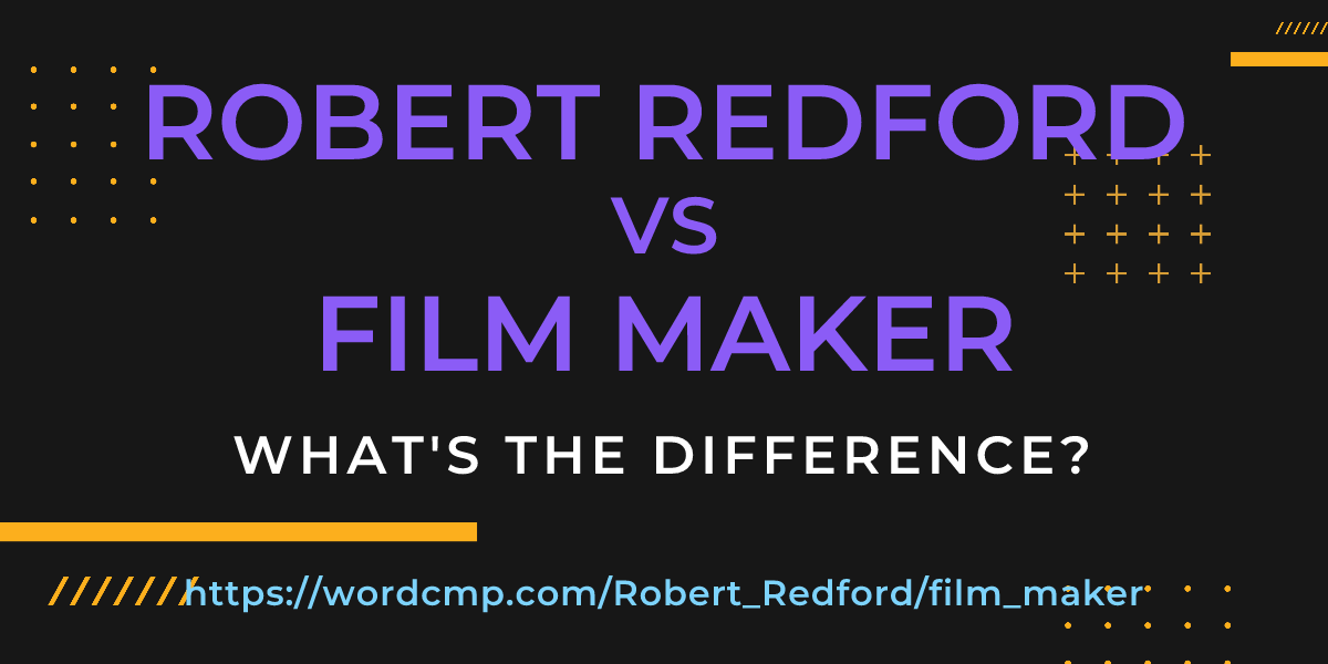 Difference between Robert Redford and film maker
