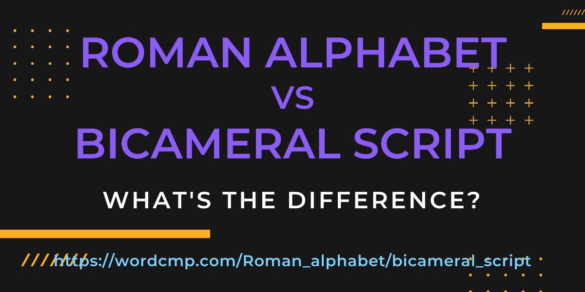 Difference between Roman alphabet and bicameral script