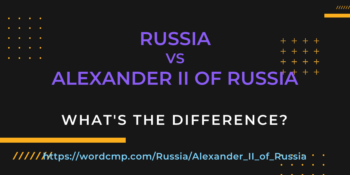 Difference between Russia and Alexander II of Russia