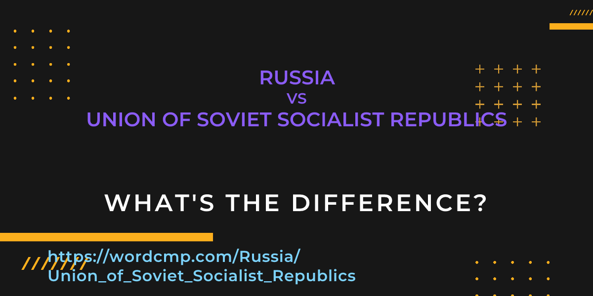 Difference between Russia and Union of Soviet Socialist Republics