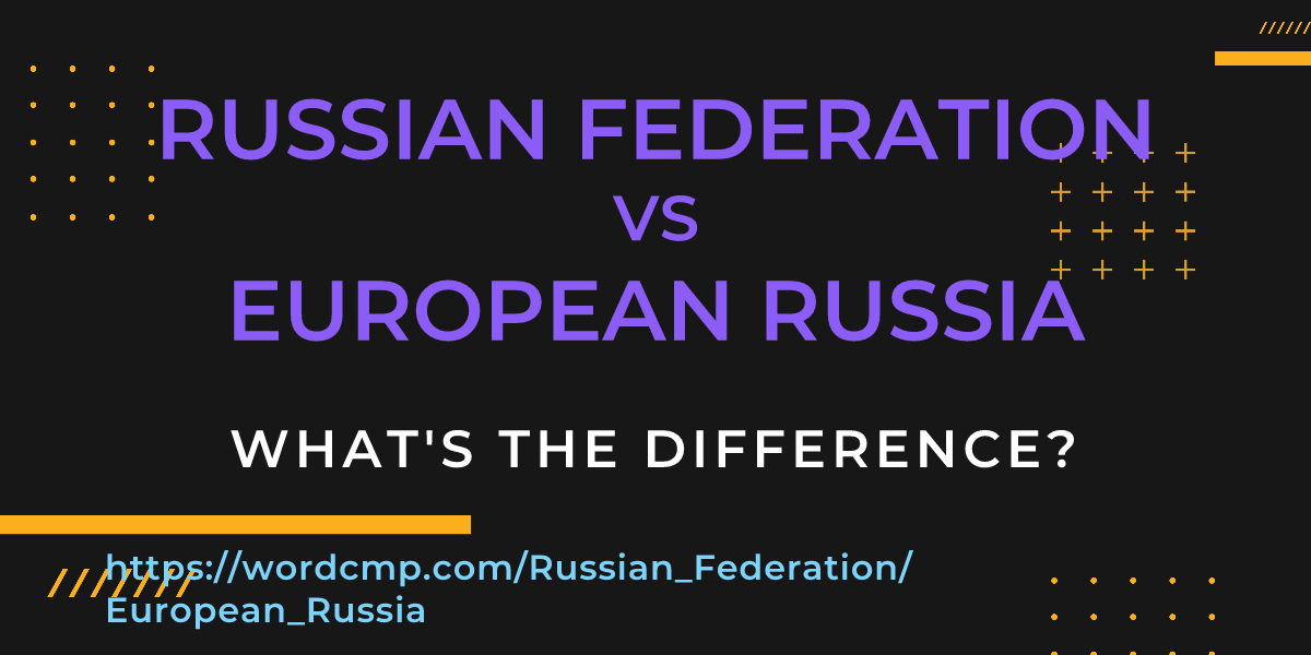 Difference between Russian Federation and European Russia