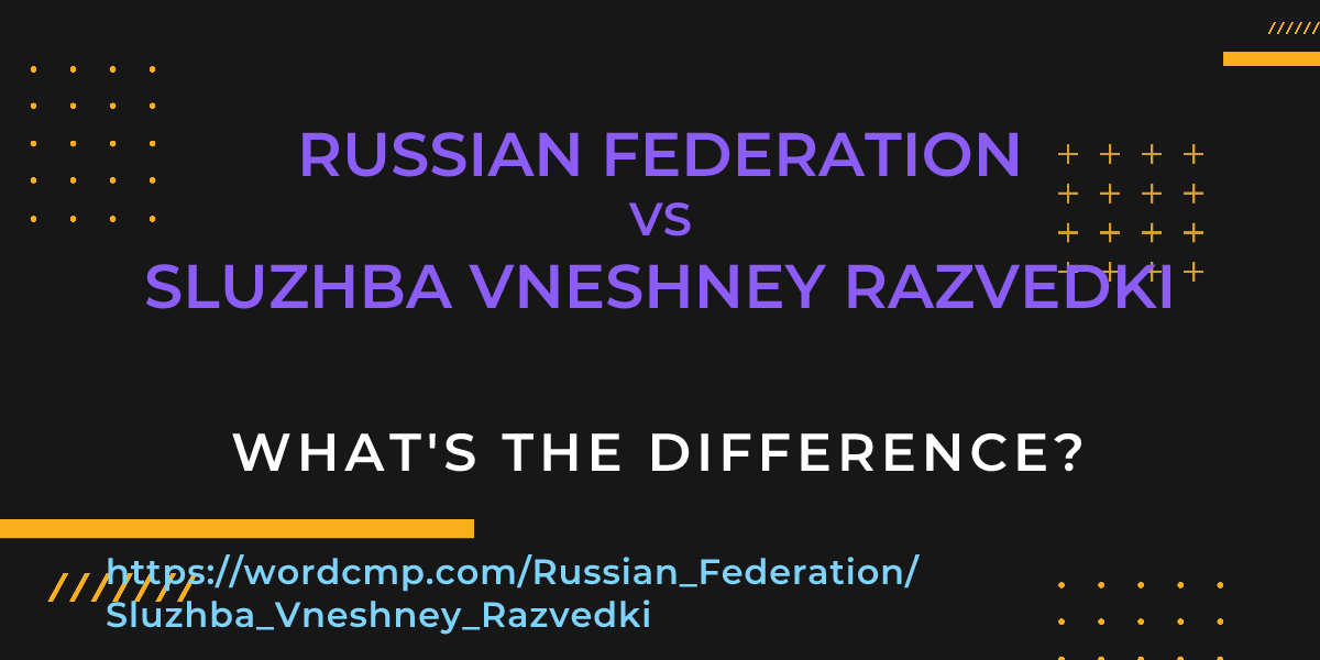Difference between Russian Federation and Sluzhba Vneshney Razvedki