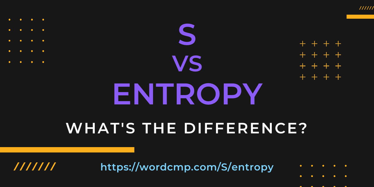 Difference between S and entropy