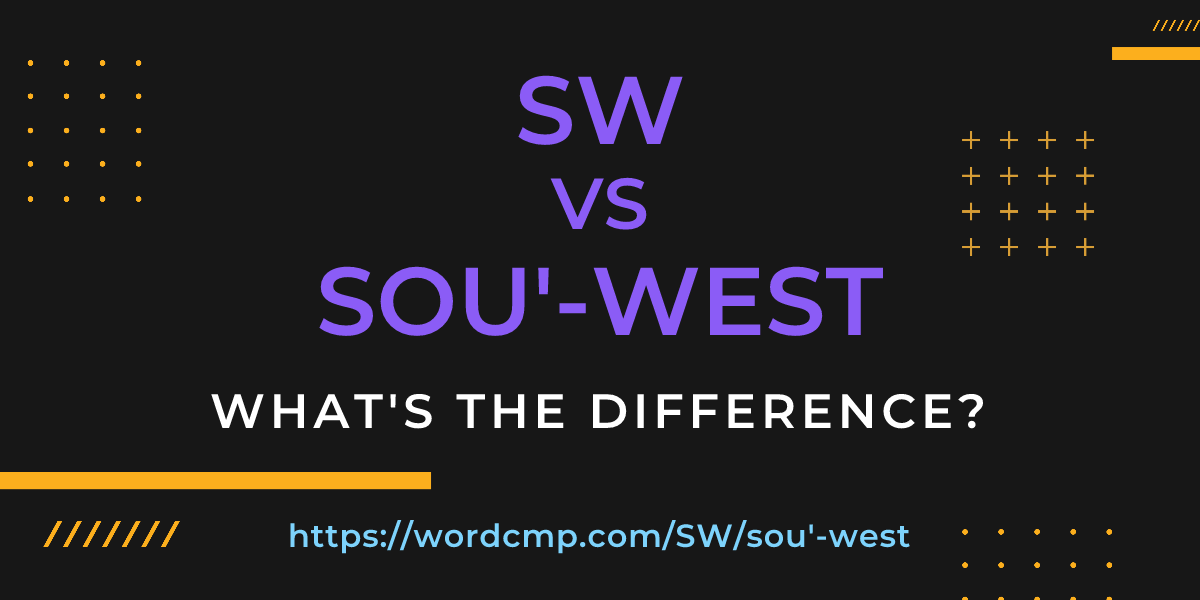Difference between SW and sou'-west
