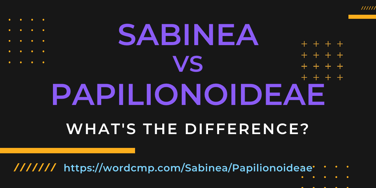 Difference between Sabinea and Papilionoideae