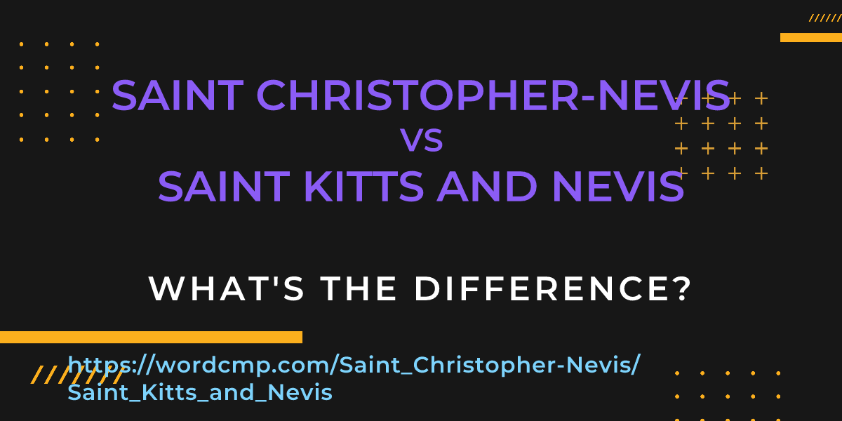 Difference between Saint Christopher-Nevis and Saint Kitts and Nevis