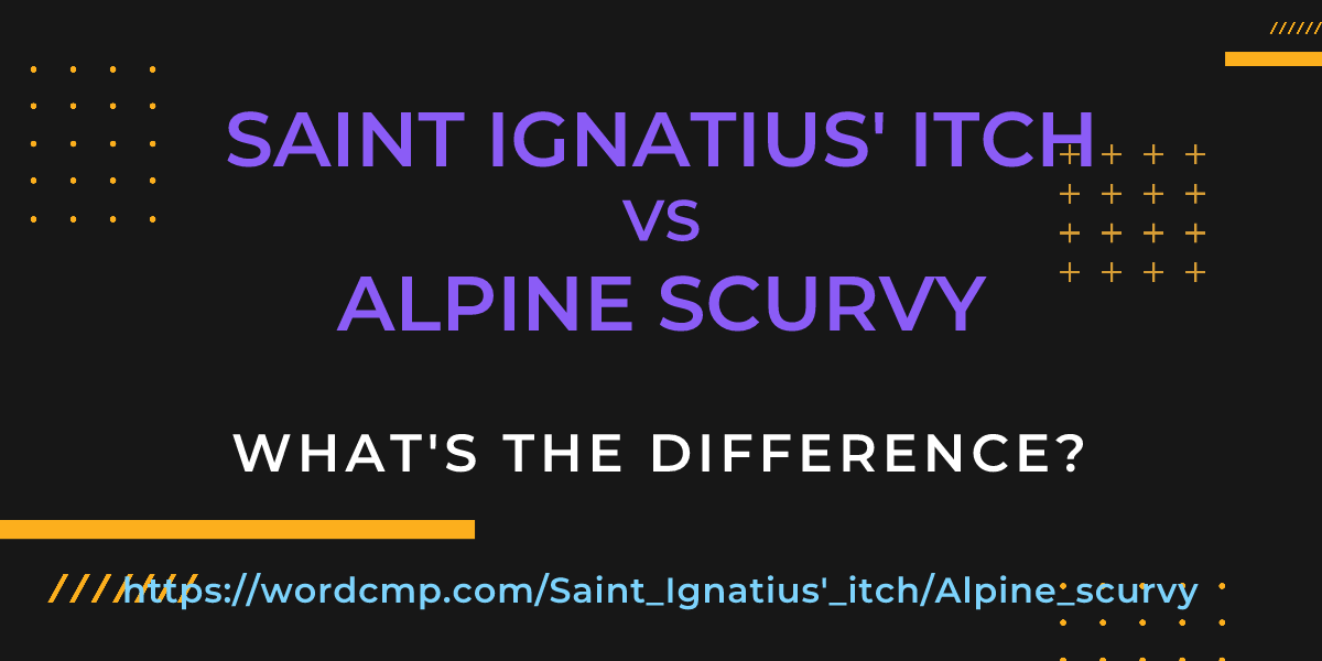 Difference between Saint Ignatius' itch and Alpine scurvy
