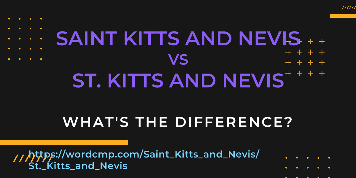 Difference between Saint Kitts and Nevis and St. Kitts and Nevis