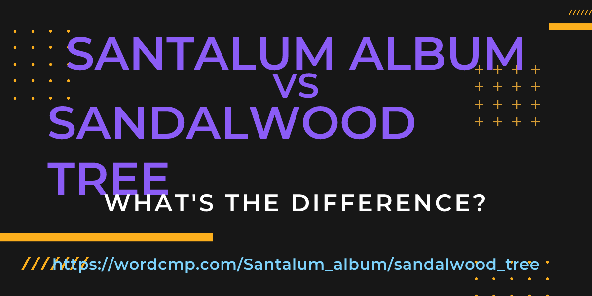 Difference between Santalum album and sandalwood tree
