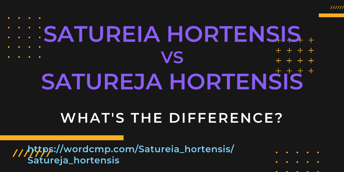 Difference between Satureia hortensis and Satureja hortensis