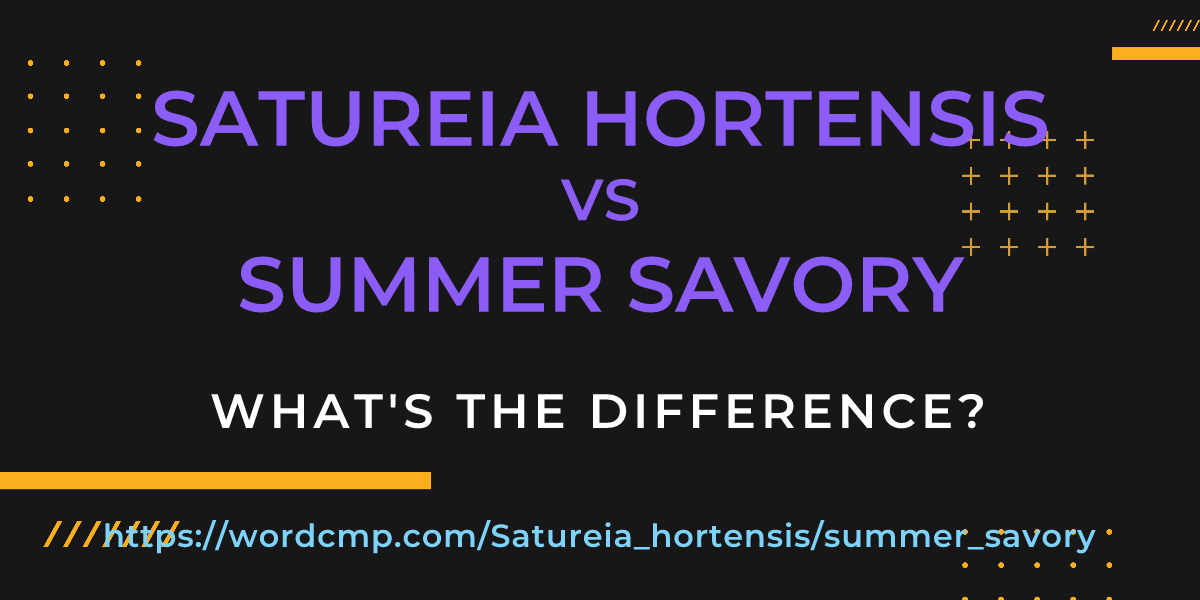Difference between Satureia hortensis and summer savory
