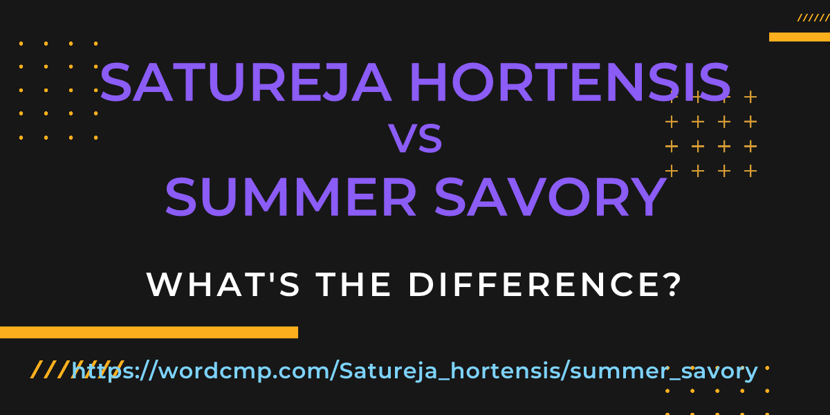 Difference between Satureja hortensis and summer savory